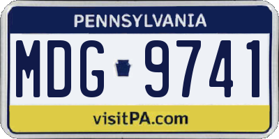 PA license plate MDG9741