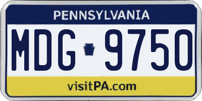 PA license plate MDG9750