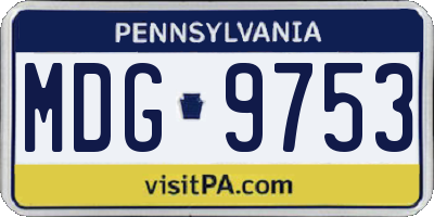 PA license plate MDG9753