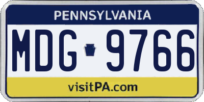 PA license plate MDG9766