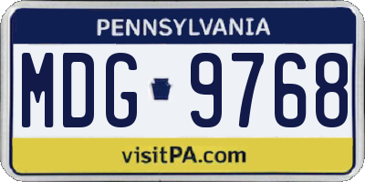 PA license plate MDG9768