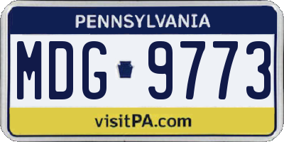 PA license plate MDG9773