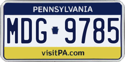 PA license plate MDG9785