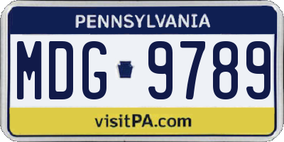 PA license plate MDG9789