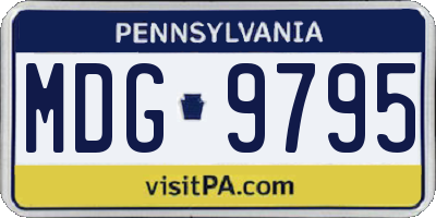 PA license plate MDG9795