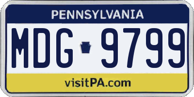 PA license plate MDG9799