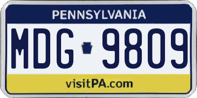 PA license plate MDG9809