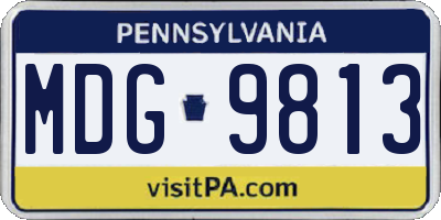 PA license plate MDG9813