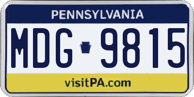 PA license plate MDG9815