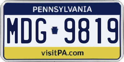 PA license plate MDG9819