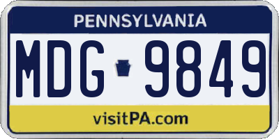 PA license plate MDG9849