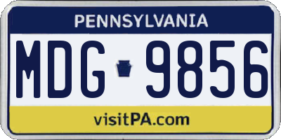 PA license plate MDG9856