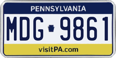PA license plate MDG9861