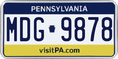 PA license plate MDG9878