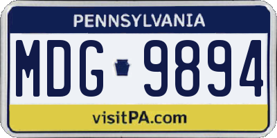 PA license plate MDG9894