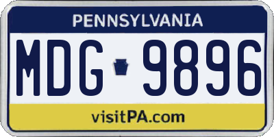 PA license plate MDG9896