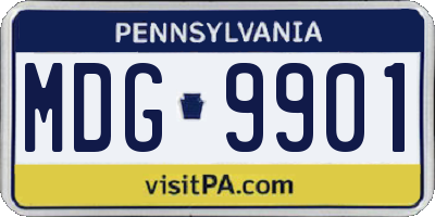 PA license plate MDG9901
