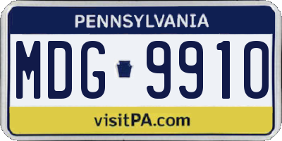 PA license plate MDG9910