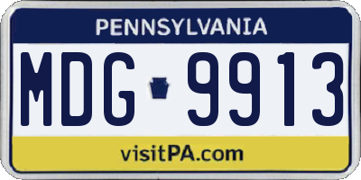 PA license plate MDG9913