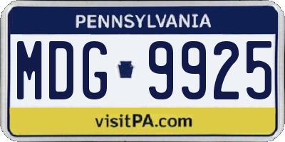 PA license plate MDG9925