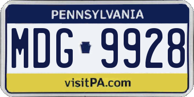PA license plate MDG9928