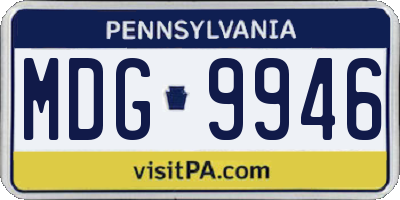 PA license plate MDG9946