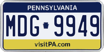 PA license plate MDG9949
