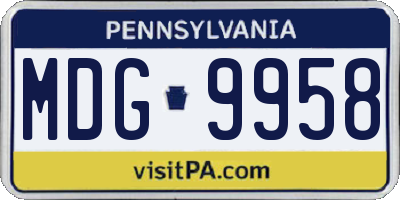 PA license plate MDG9958