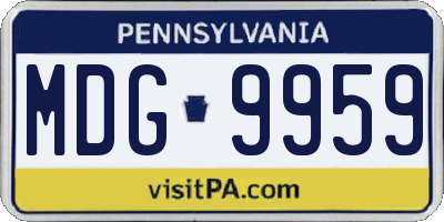 PA license plate MDG9959
