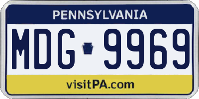 PA license plate MDG9969