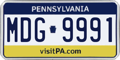 PA license plate MDG9991