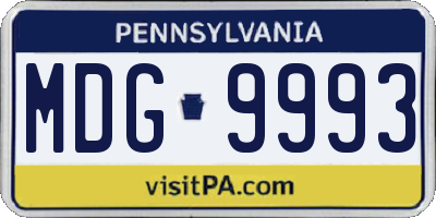PA license plate MDG9993