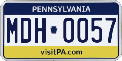 PA license plate MDH0057