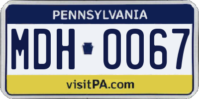 PA license plate MDH0067
