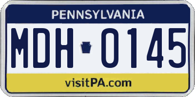 PA license plate MDH0145