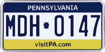 PA license plate MDH0147