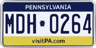 PA license plate MDH0264