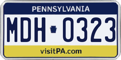 PA license plate MDH0323