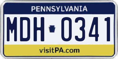 PA license plate MDH0341