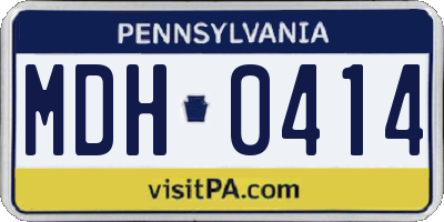 PA license plate MDH0414
