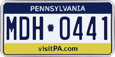 PA license plate MDH0441