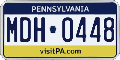 PA license plate MDH0448