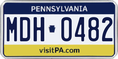 PA license plate MDH0482