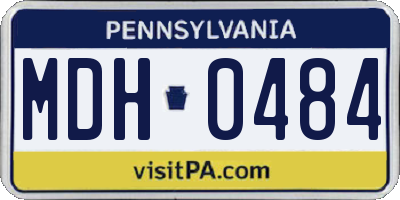 PA license plate MDH0484