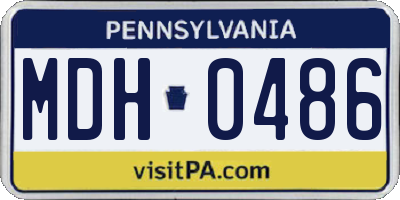 PA license plate MDH0486
