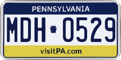PA license plate MDH0529