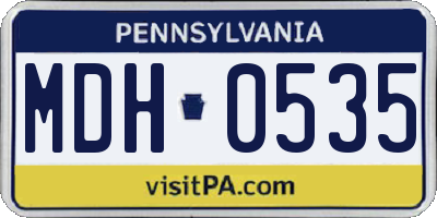 PA license plate MDH0535