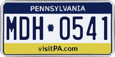 PA license plate MDH0541
