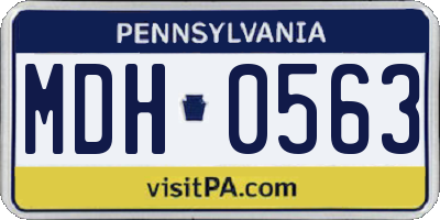 PA license plate MDH0563