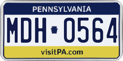 PA license plate MDH0564